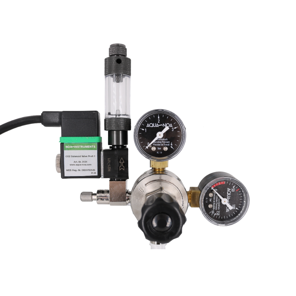 AQUA-NOA CO2 Druckminderer Profi MV-BZ inklusiv Blasenzähler, Magnetventil, Rückschlagventil Mehrweg (1602)