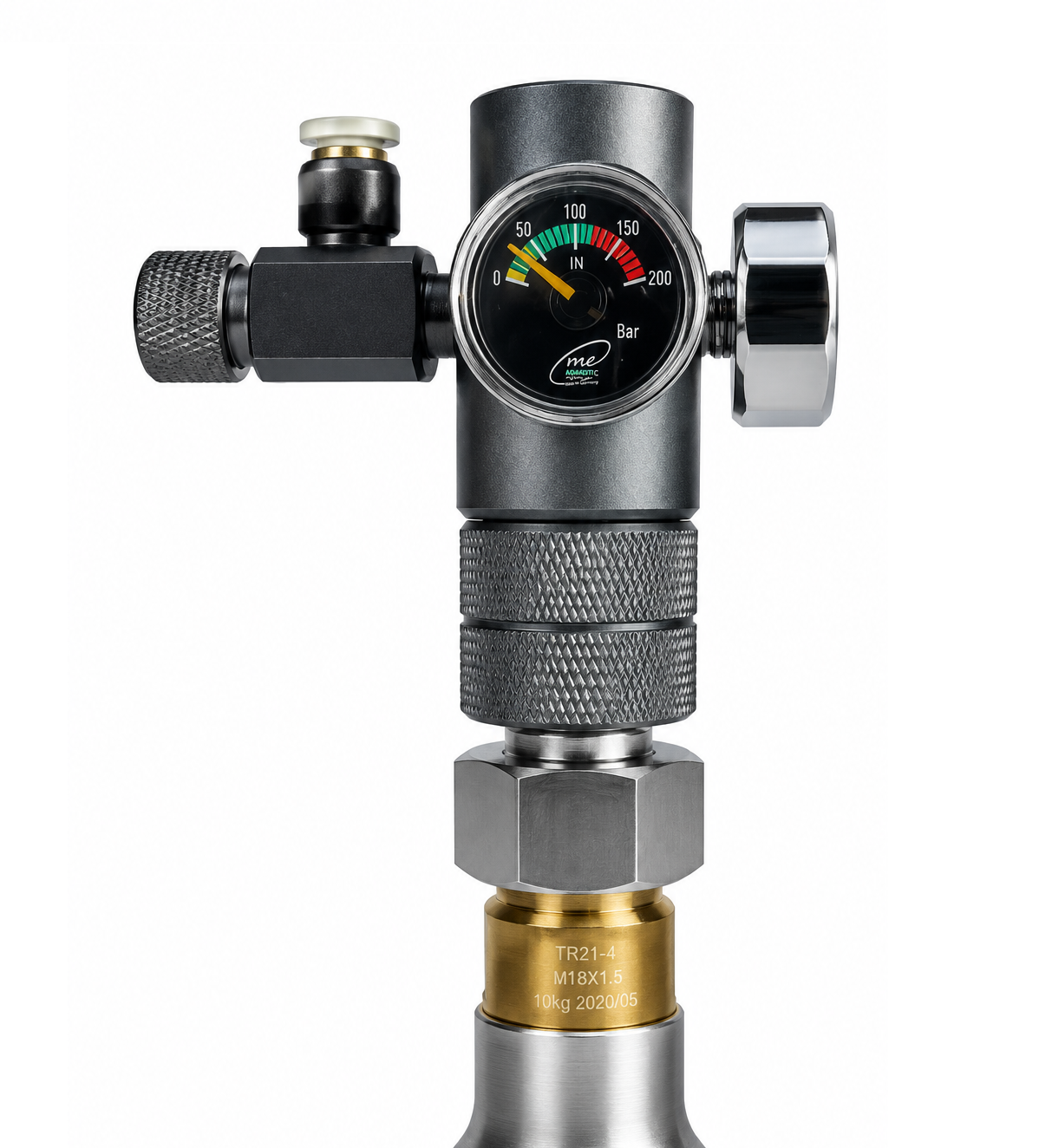 Me Aquaristic CO₂ Basic Druckminderer für Mehrweg und Soda Anschluss