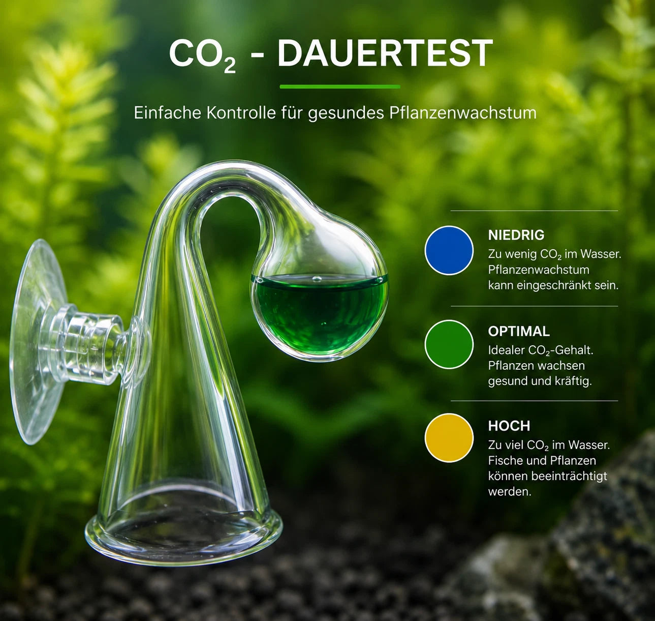 CO₂ Checklösung Set (20mg/l) | Langzeittest mit Dropchecker | Aquascaping