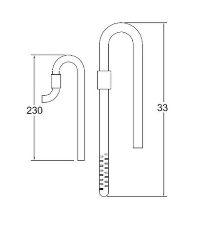 Chihiros Metall Ein- und Ausströmerrohr M/L (Jet Pipe Set) | 12/16 mm + 16/22 mm