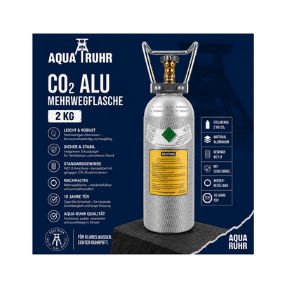 CO₂ Alu Mehrwegflasche 2 kg fürs Aquarium
