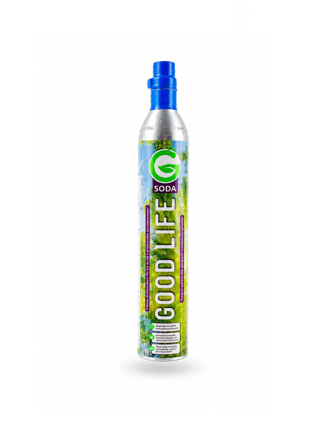 Soda CO₂-Flasche 450g für Aquarium Düngeanlagen