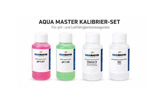 Aqua Master Kalibrierset für pH- und EC-Messgeräte inkl. KCl Aufbewahrungslösung