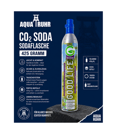 Soda CO₂-Flasche 450g für Aquarium Düngeanlagen