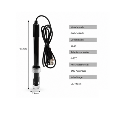 pH Elektrode mit BNC Anschluss für TUNZE pH-Controller