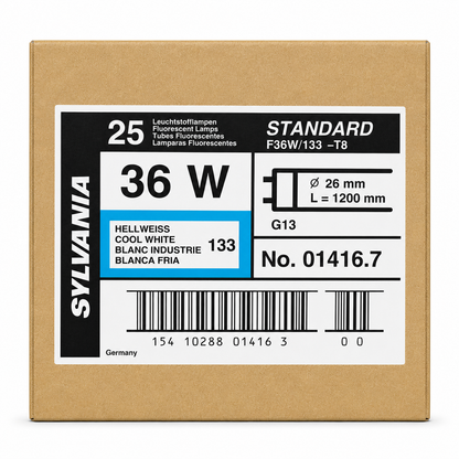 6x SYLVANIA Standard F36W/133-T8 Leuchtstoffröhre 36 Watt
