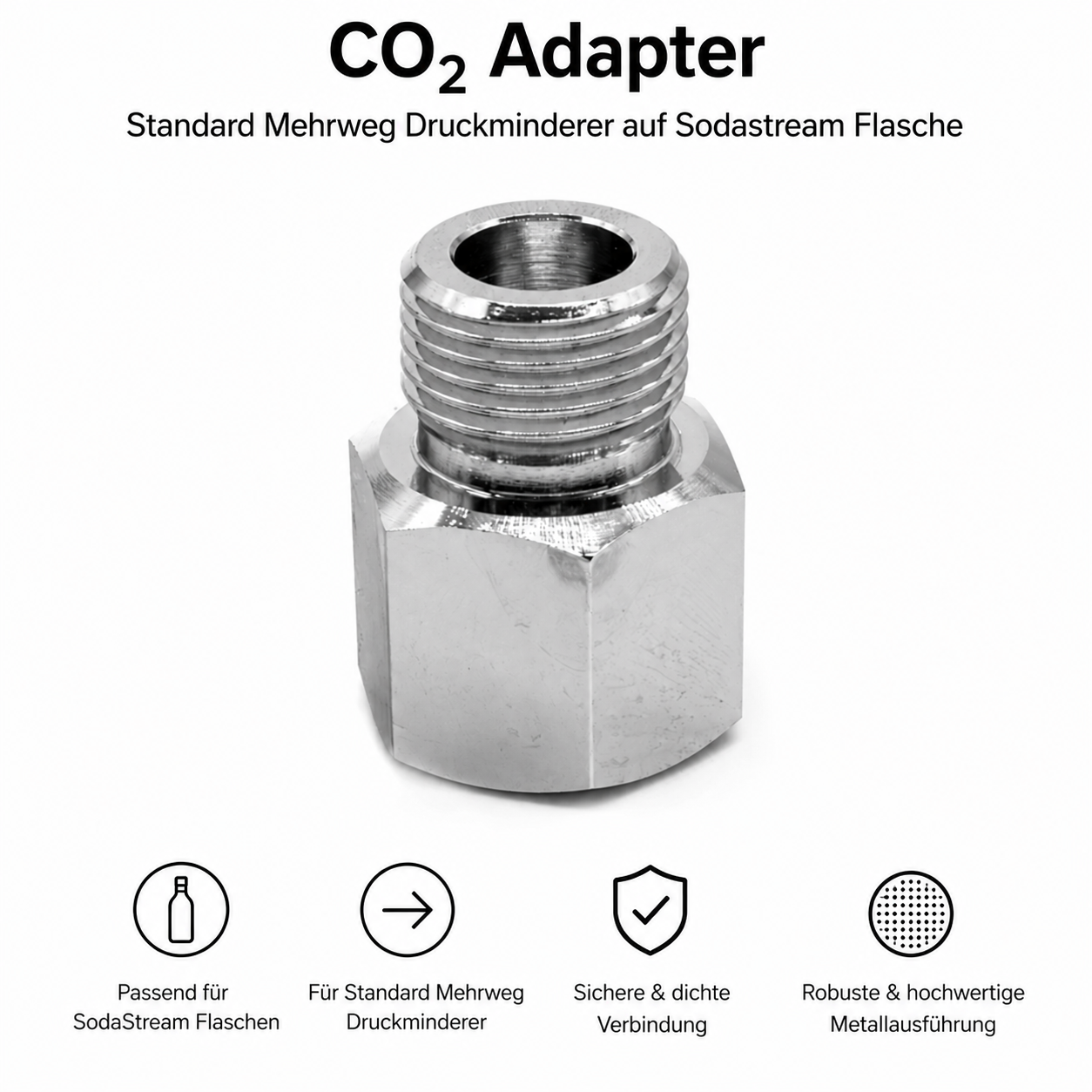 CO₂ Adapter Mehrweg Druckminderer auf Soda Zylinder