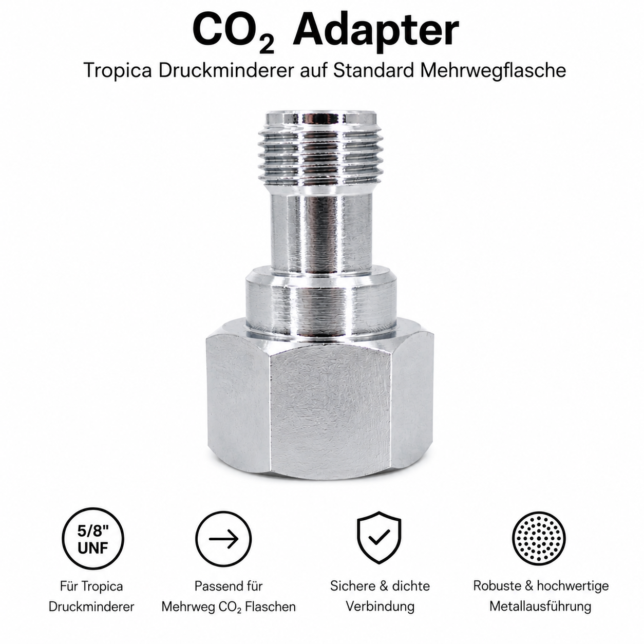 CO₂ Adapter | Tropica Druckminderer auf Standard Mehrwegflasche