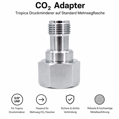 CO₂ Adapter | Tropica Druckminderer auf Standard Mehrwegflasche