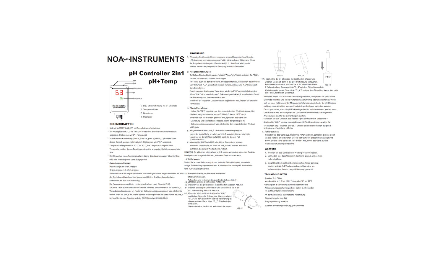 NOA-Instruments pH-Controller 2in1 pH+Temp (3050)