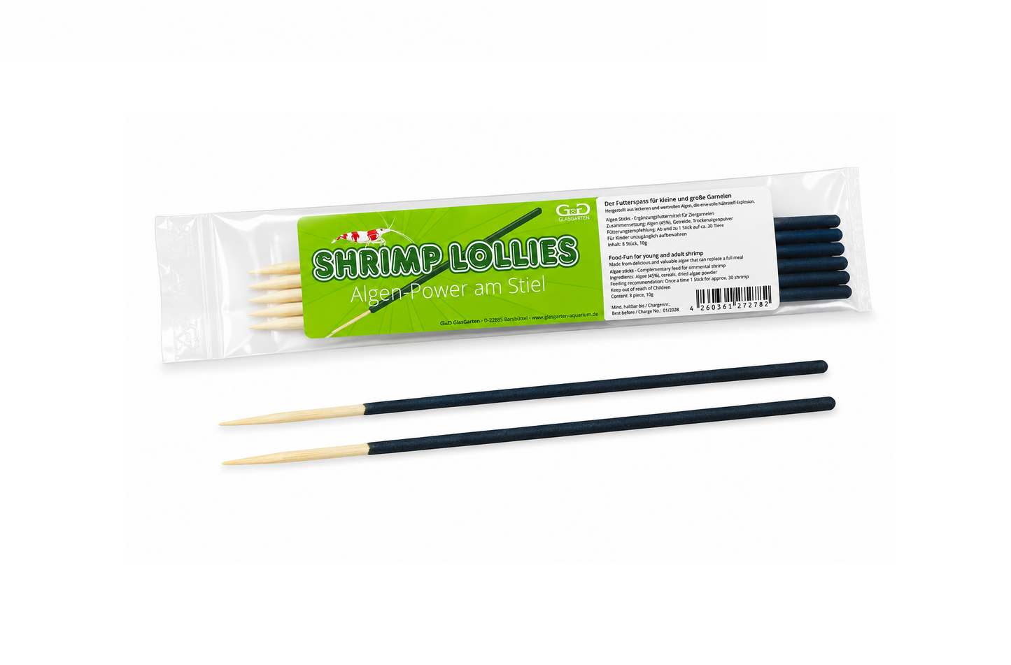 GlasGarten Futter Sticks | Shrimp Lollies - Futterspaß für Garnelen