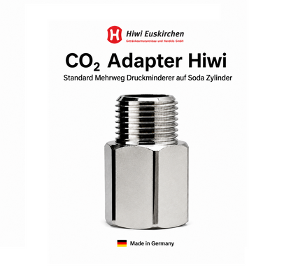 Hiwi CO₂ Adapter Mehrweg Druckminderer auf Soda Zylinder