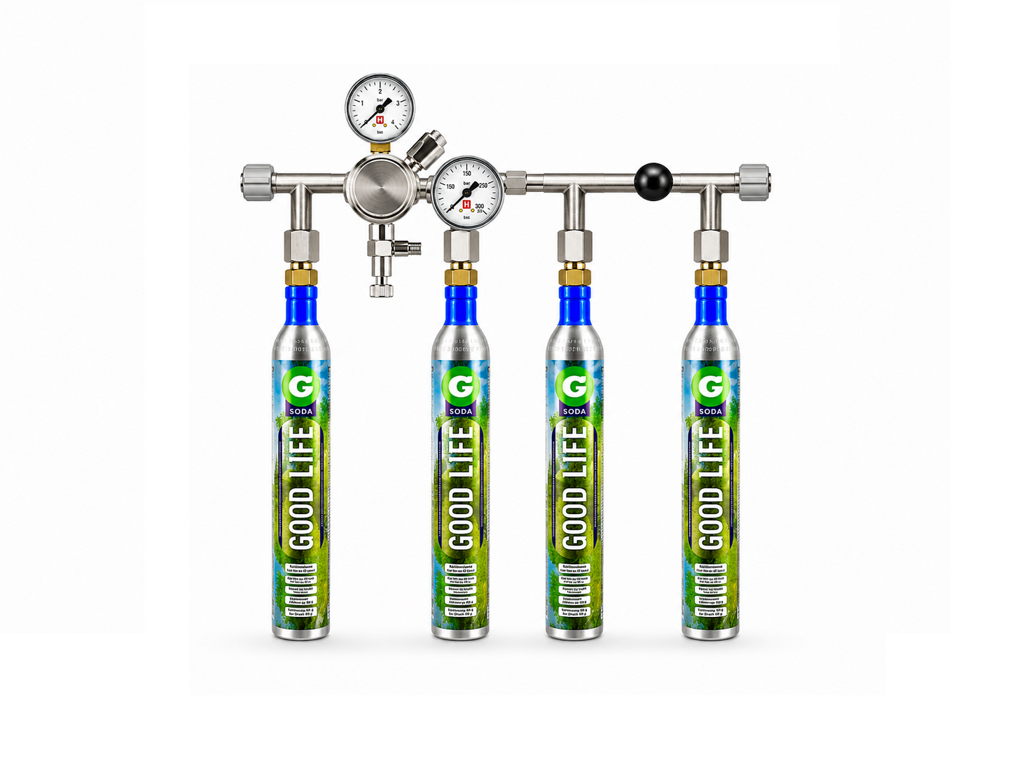 Hiwi CO2 Hochdruck 4fach Wandverteiler Sodastream Zylinder (Kopie)