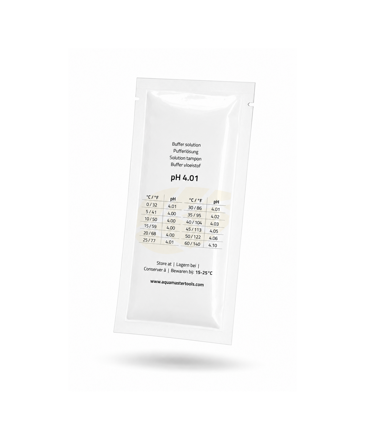 Aqua Master pH Elektroden Eichlösung | Kalibrierlösung pH 4,01 – 20 ml Beutel