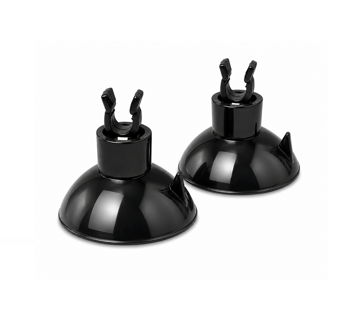 Saugnapf Schwarz mit Clip für CO₂ Schlauch 4/6 mm – 2er Pack