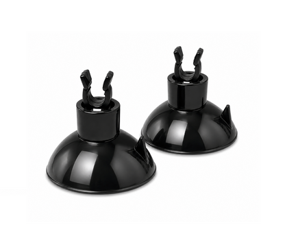 Saugnapf Schwarz mit Clip für CO₂ Schlauch 4/6 mm – 2er Pack