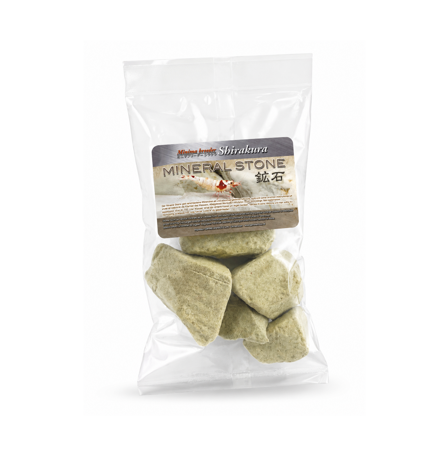 Shirakura Mineral Stone 200 g | Natürliche Mineralien für gesunde Garnelen
