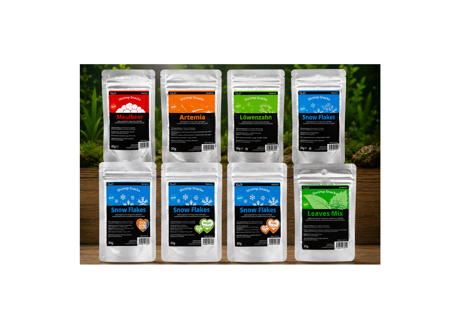 GlasGarten Shrimp Snacks | Natürliche Snacks für Garnelen, Krebse und Schnecken