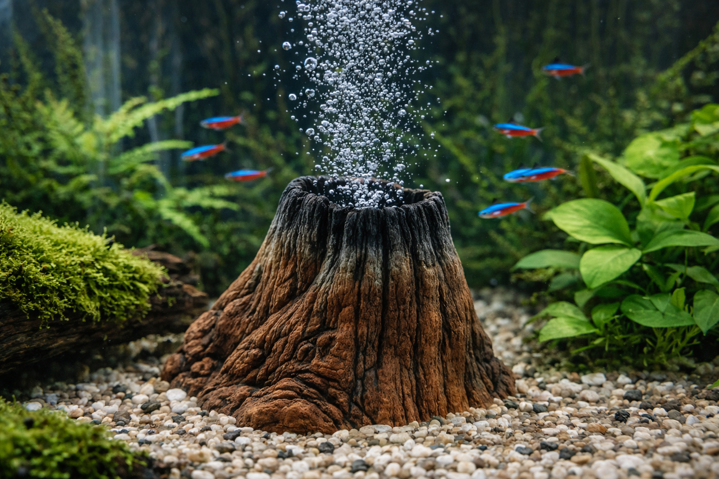 Aquarium Vulkan klein – Naturgetreue Deko mit Höhlenfunktion